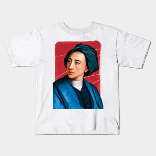 English Poet Alexander Pope illustration Kids T-Shirt